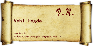Vahl Magda névjegykártya